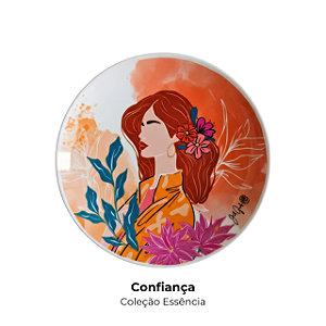 Pratos "Confiança" de parede em Porcelana Decorativa com ilustração - Coleção Essência