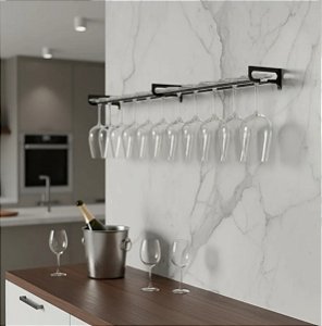 Porta Taça De Parede Para 12 Taças - Estendido - Preto