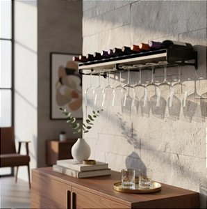 Adega cristaleira – barzinho extendido - preto