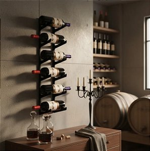 Suporte de parede para 6 garrafas de vinho