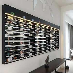 Adega de parede para 81 garrafas de vinho