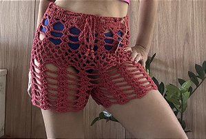 Short crochê praia