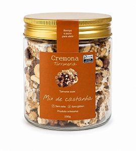 Pote 200g cubos de torrone de Mix de Castanhas
