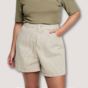 SHORT DZARM JEANS BRUTO BASIC BEGE FEMININO