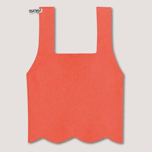 BLUSA LEZ A LEZ REGATA CROPPED TRICO LARANJA FEMININA