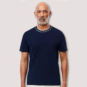 CAMISETA LACOSTE MC COMFORT ALGODÃO AZUL MARINHO MASCULINA