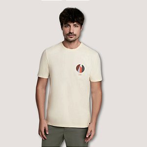 CAMISETA DZARM MC COMFORT ALGODÃO OFF WHITE MASCULINA