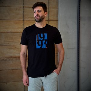 CAMISETA ACOSTAMENTO MC SLIM ALGODÃO PRETO MASCULINA
