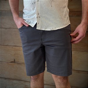 BERMUDA ACOSTAMENTO BRIM E ELASTANO CINZA MASCULINA