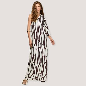 VESTIDO DZARM NULA MANGA VISCOLINHO ESTAMPADO FEMININA