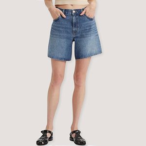 SHORT LEVIS JEANS BRUTO MOM HIGH BAGGY FEMININO