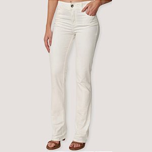 CALÇA BOOTCUT COLCCI BRIM BRUTO BRANCA FEMININA 43242-P