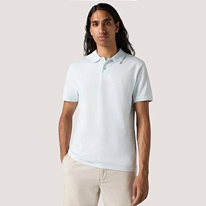 POLO LEVIS MANGA CURTA AZUL CLARO SLIM PIQUET MASCULINA