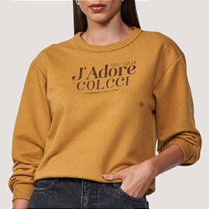 BLUSAO COLCCI MOLETOM BEGE SEM CAPUZ FEMININO