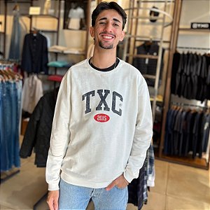 BLUSÃO TXC MOLETOM OFFWHITE SEM CAPUZ MASCULINO