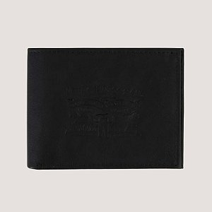 CARTEIRA LEVIS COURO  DE BOLSO PRETA MASCULINA