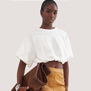 BLUSA COLCCI MANGA CURTA BRANCA ALGODÃO FEMININA