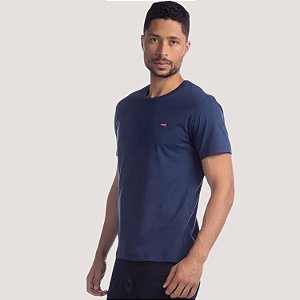 CAMISETA LEVIS MANGA CURTA AZUL MARINHO SLIM ALGODÃO MASCULINO