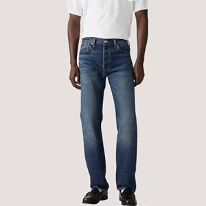 CALÇA LEVIS 501 JEANS ESCURO BRUTO TRADICIONAL MASCULINA