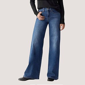 CALÇA LEVIS 318 JEANS MÉDIO COM ELASTA WIDE LEG FEMININA
