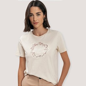 BLUSA LEZ A LEZ MANGA CURTA OFFWHITE T-SHIRT ALGODÃO FEMININA