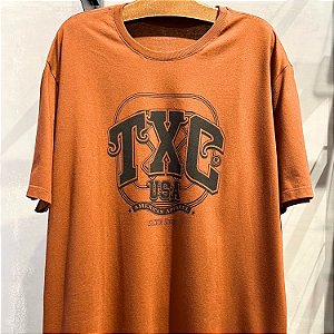CAMISETA TXC MC  COMFORT ALGODÃO MARROM  MASCULINA