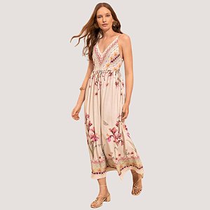 VESTIDO LEZ A LEZ REGATA ESTAMPADO FLORAL FEMININO