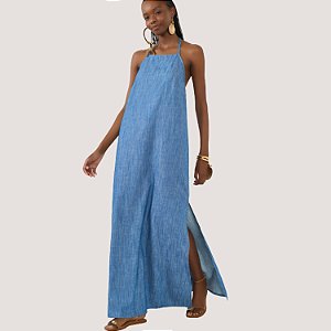 VESTIDO COLCCI REGATA ALGODÃO AZUL JEANS FEMININO