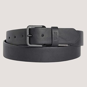 CINTO LEVIS COURO PRETO FIVELA FIXA MASCULINO