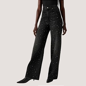 CALÇA LEVIS RIBCAGE JEANS BRUTO PRETO FEMININA