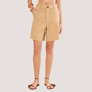 BERMUDA COLCCI ALFAIATARIA BEGE FEMININA