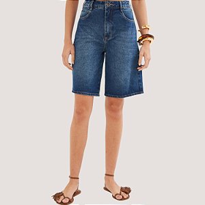 BERMUDA COLCCI JEANS ESCURO BRUTO FEMININAS