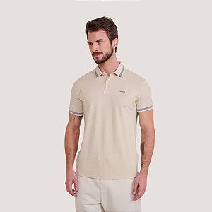 POLO COLCCI MC SLIM PIQUET BEGE MASCULINA