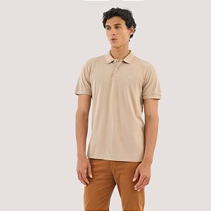 POLO COLCCI MC SLIM PIQUET BEGE MASCULINA