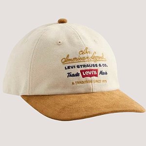 BONE LEVIS BRIM ABA CURVA ESTAMPADO BEGE UNISEX