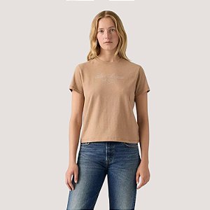 BLUSA LEVIS MC T-SHIRT ALGODÃO BEGE FEMININA
