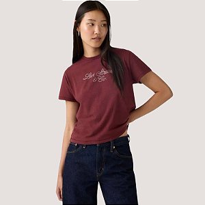 BLUSA LEVIS MC T-SHIRT ALGODÃO VINHO FEMININA
