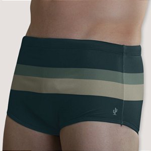 SUNGA DESERT POLIAMIDA BOXER  LISTRADA VERDE MASCULINA
