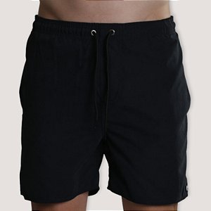 SHORT DESERT POLIESTER FITNES LISO PRETO MASCULINO