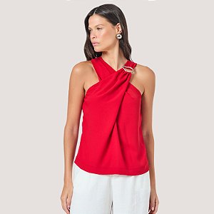 BLUSA SLY REGATA POLIESTER VERMELHO FEMININA