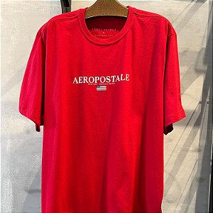 CAMISETA AEROPOSTALE MC COMFORT ALGODÃO VERMELHO MASCULINA