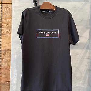 CAMISETA AEROPOSTALE MC COMFORT ALGODÃO AZUL MARINHO MASCULINA