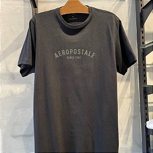 CAMISETA AEROPOSTALE MC COMFORT ALGODÃO PRETO MASCULINA