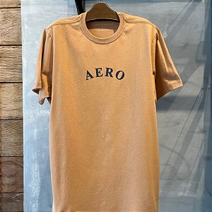 CAMISETA AEROPOSTALE MC COMFORT ALGODÃO CARAMELO MASCULINA