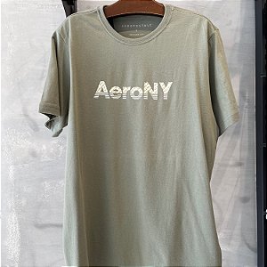 CAMISETA AEROPOSTALE MC COMFORT ALGODÃO VERDE MASCULINA