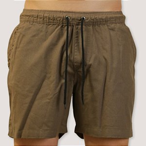 SHORT DESERT POLIESTER FITNES LISO MARROM MASCULINO