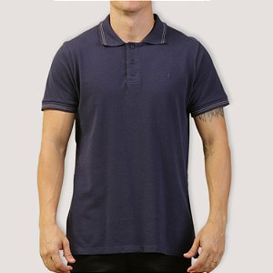POLO DESERT MC COMFORT PIQUET ALGODAO AZUL MARINHO MASCULINO