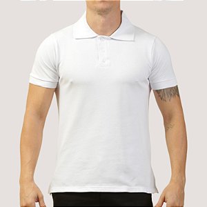 POLO DESERT MC COMFORT PIQUET ALGODAO BRANCO MASCULINA