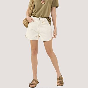 SHORT CURTO COLCCI BRIM OFF WHITE BASIC FEMININO