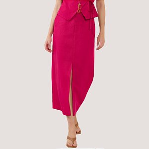SAIA COLCCI MIDI VISCOLINHO ROSA FEMININO
